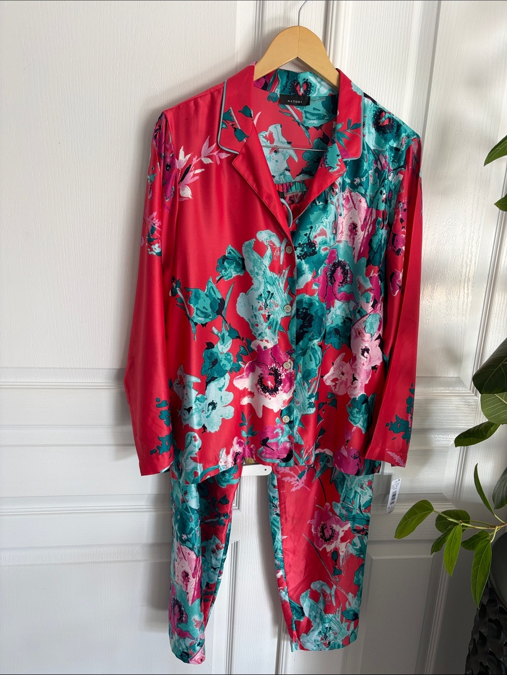 🆕 NATORI Bloom Floral Satin 3 piece Lounge/Sleep Set - Picture 4 of 13